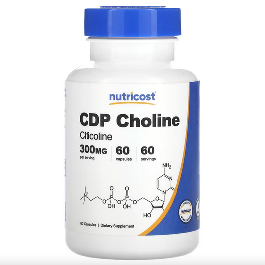 Nutricost CDP Choline (Citicoline) 300mg, 60 Veggie Capsules